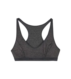 Girls' microfiber sports bra in Dark Heather Grey Dim Micro