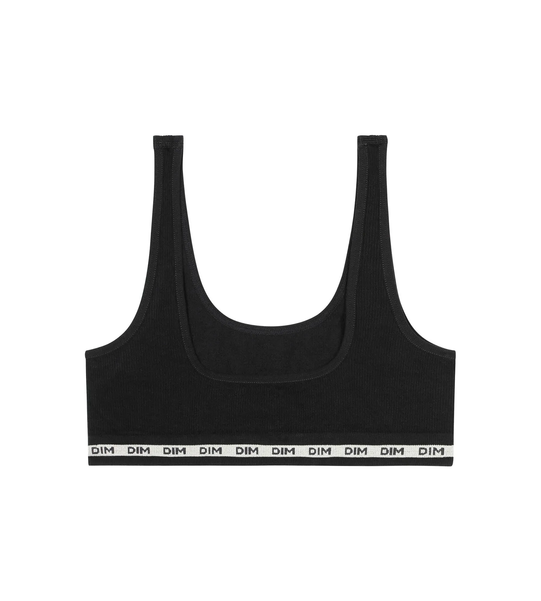 Girls' ribbed fabric bralette in Black Dim Icons