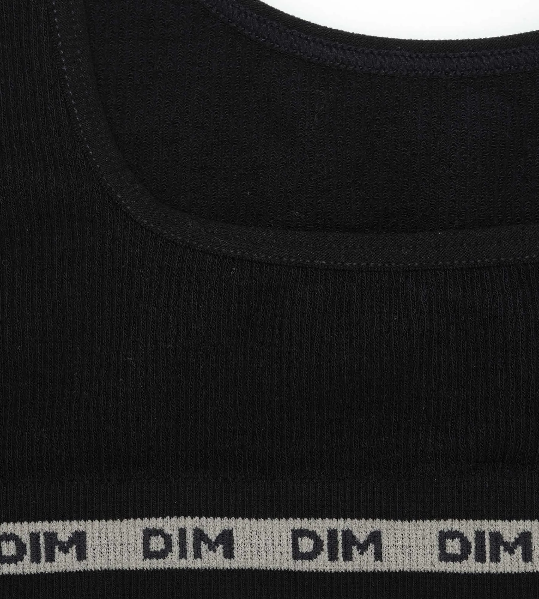 Girls' ribbed fabric bralette in Black Dim Icons