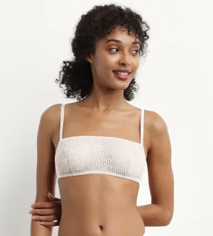 Graphic lace wireless bralette in Nacre Dim Mod