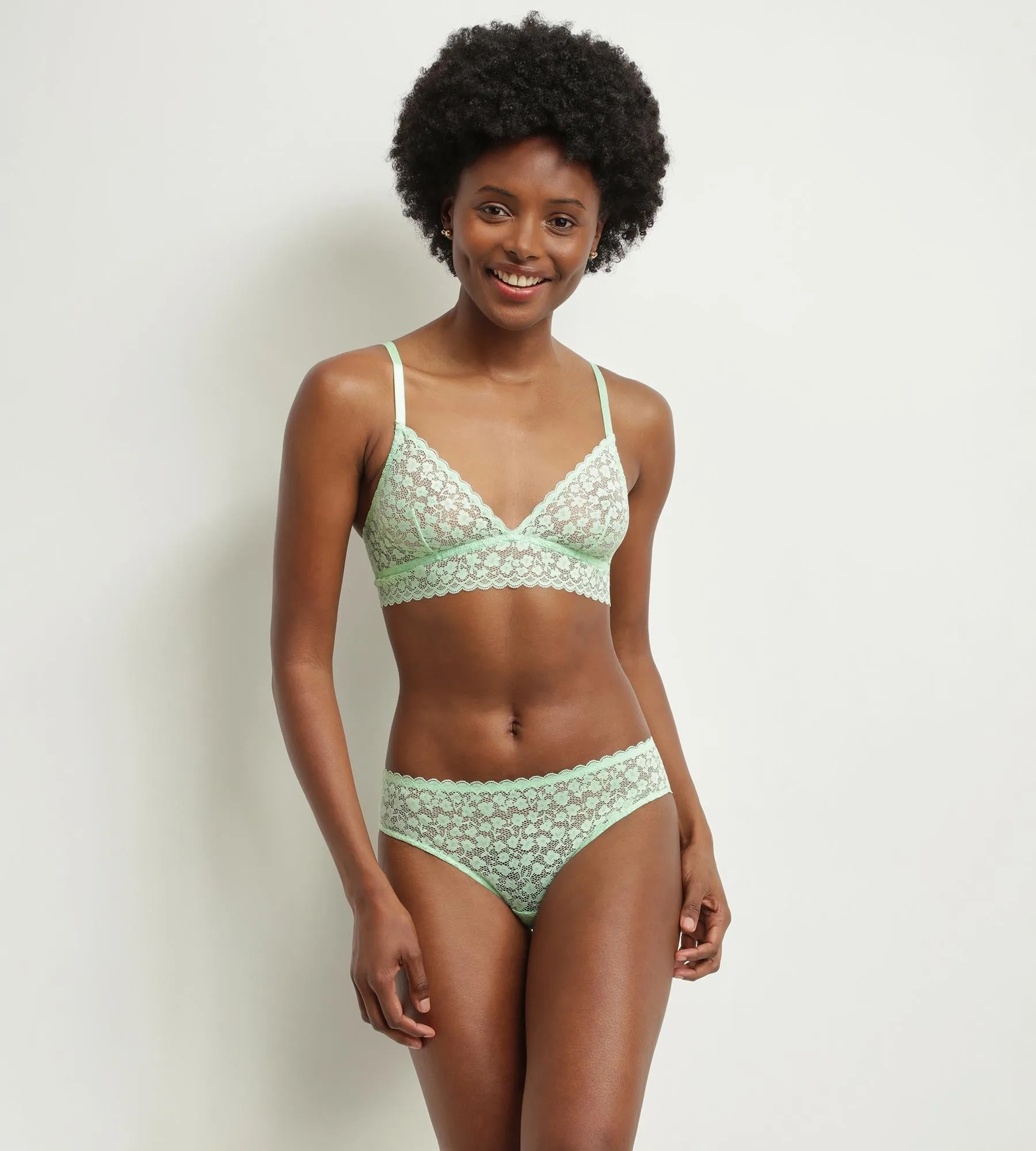 Green Water floral lace triangle bra Daisy Lace