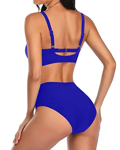 Hawaii Honeymoon Two Piece Bikini Set For Women Bathing Suits-Royal Blue