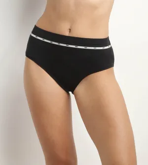 High-waisted modal cotton briefs in Black Dim Icon Essentiel
