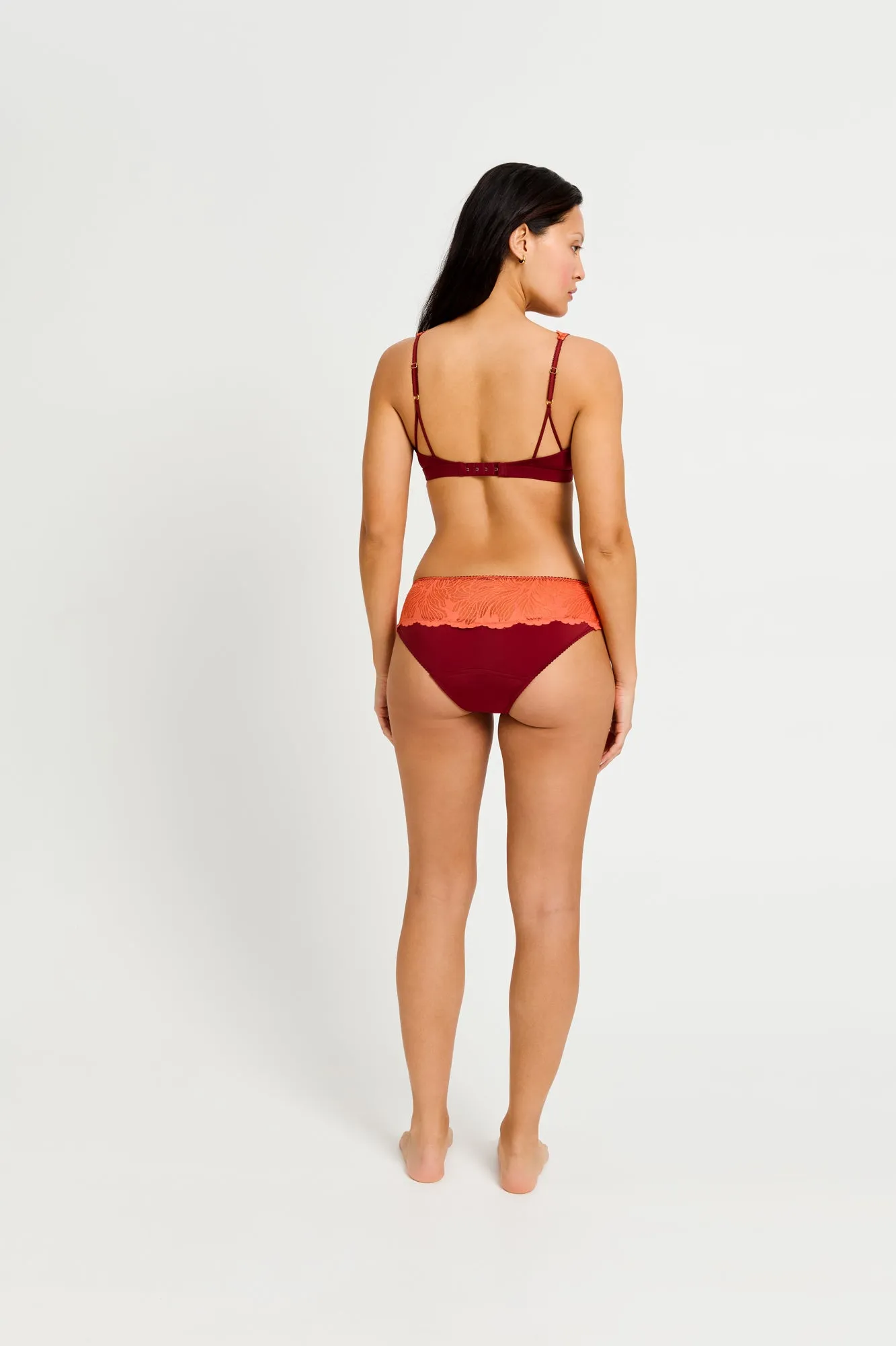 Ines Midi Brief Moderate Bordeaux Red