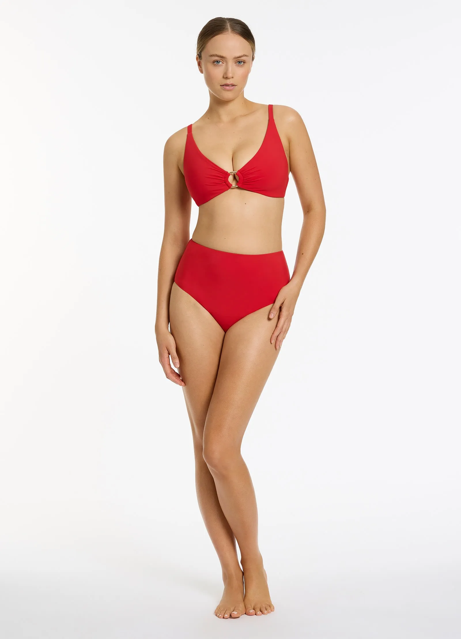 Jetset Trim C-D Triangle Bikini Top - Rosso