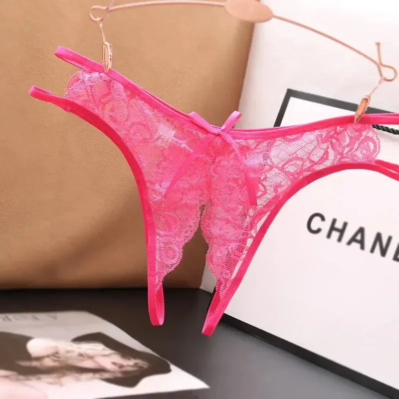 Lace G-Strings Open Crotch Panties