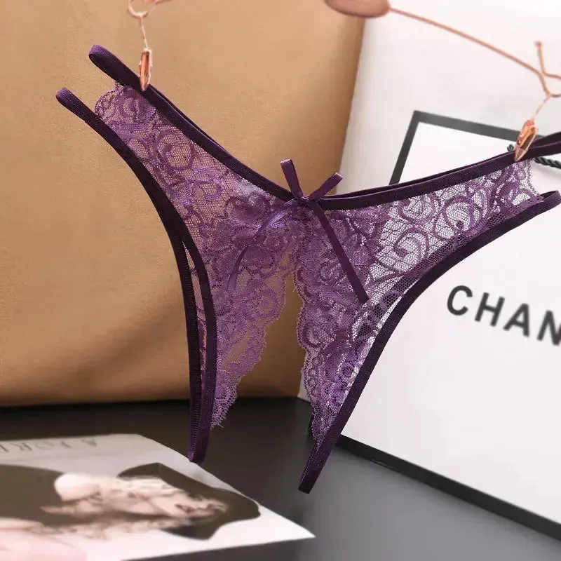 Lace G-Strings Open Crotch Panties