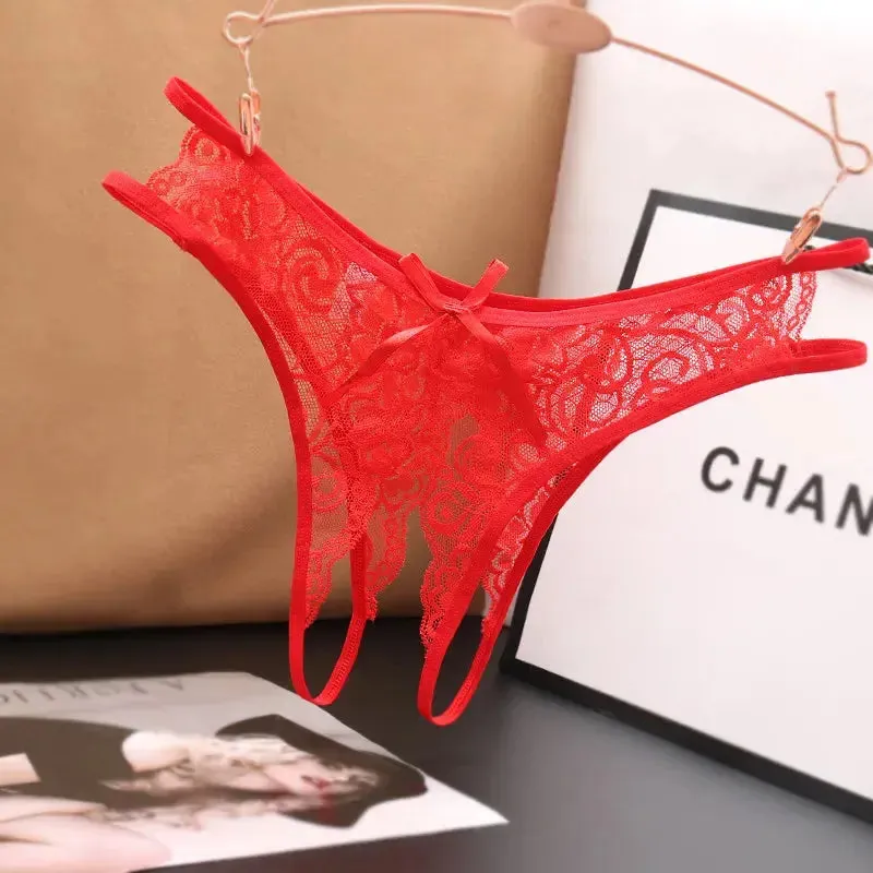 Lace G-Strings Open Crotch Panties