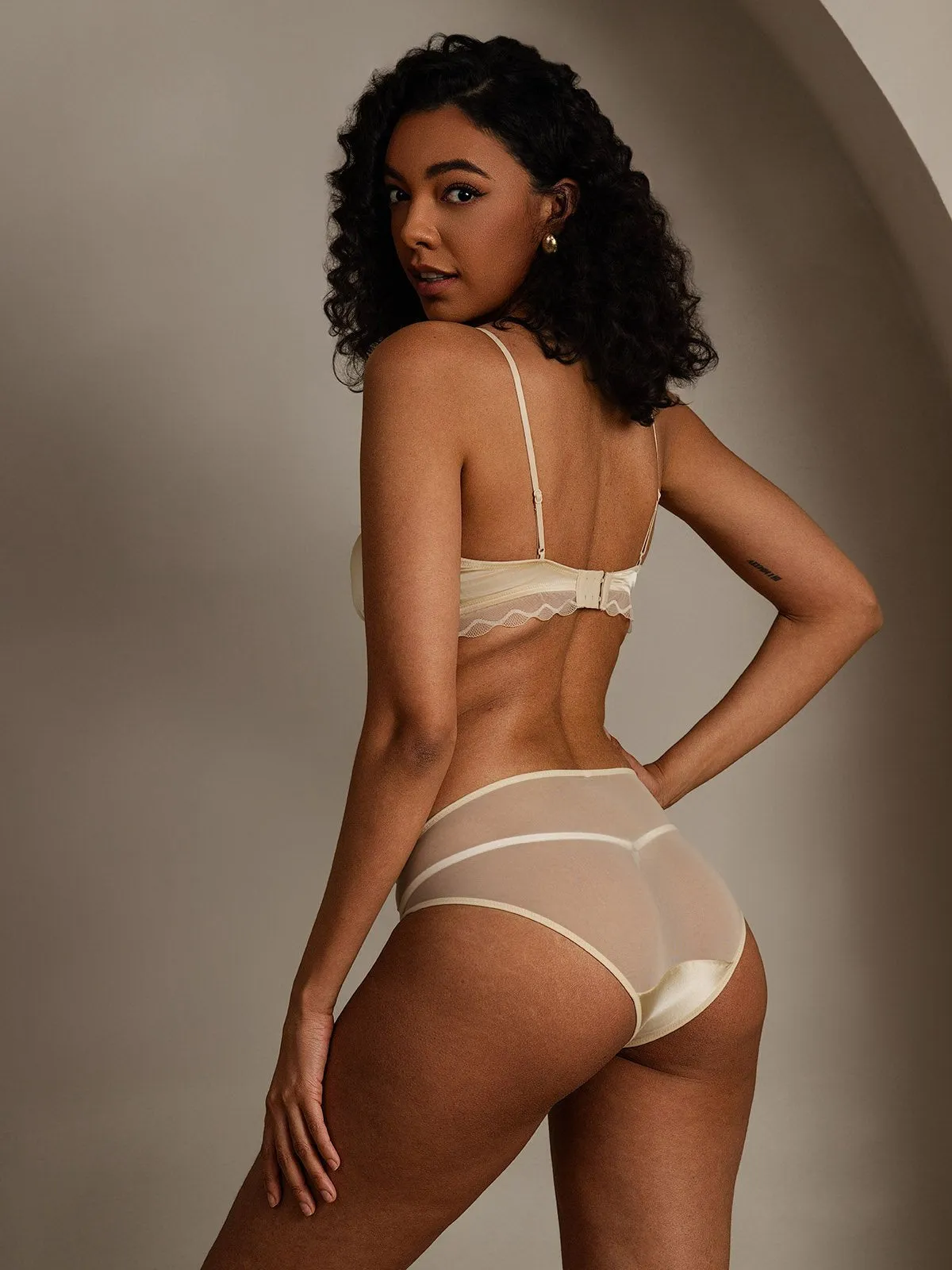 Lace Trimmed Pure Silk Bra & Panty Set