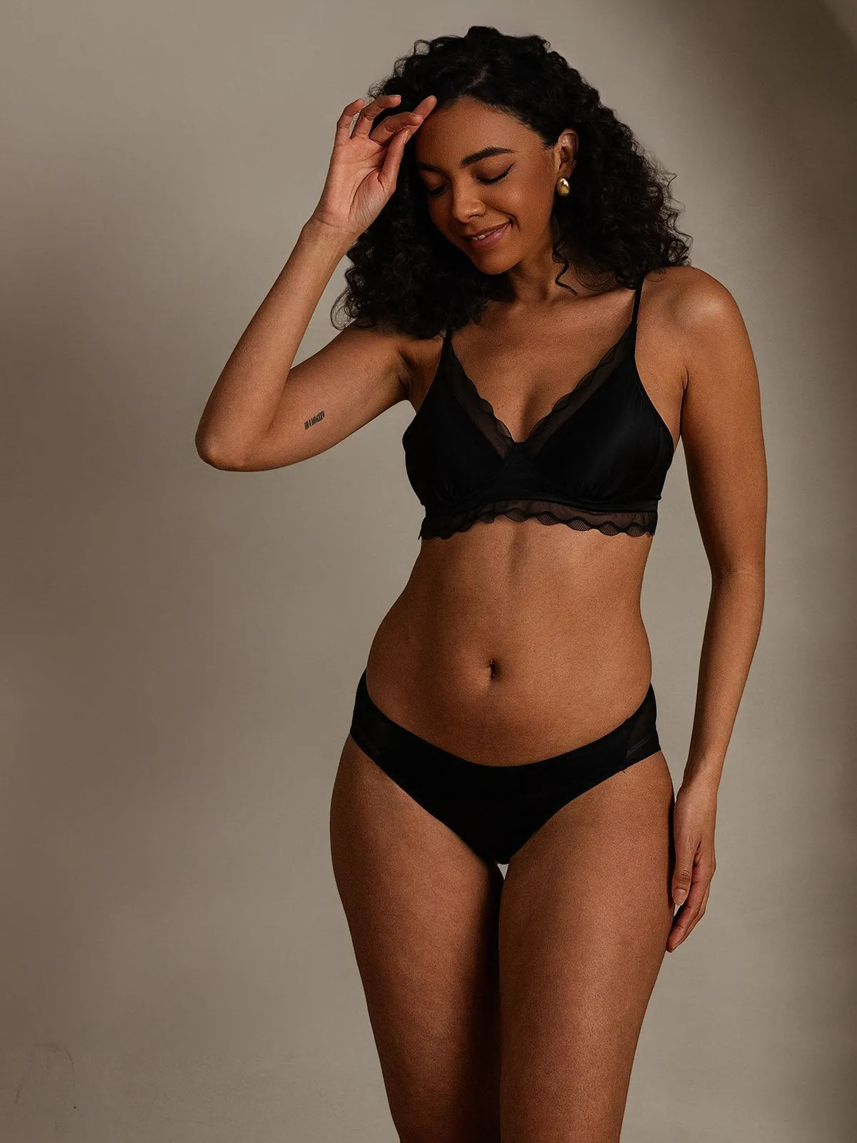 Lace Trimmed Pure Silk Bra & Panty Set