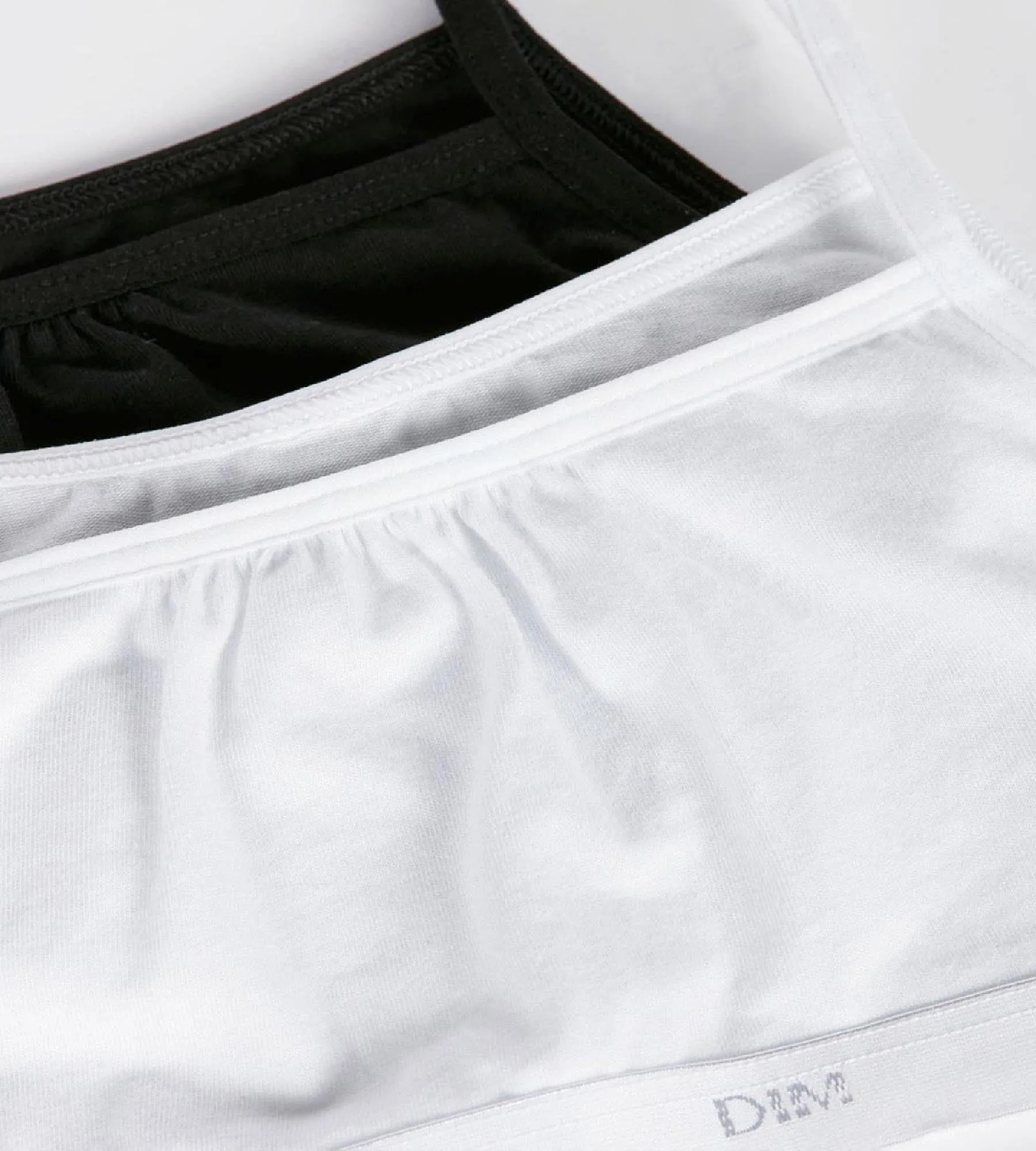 Les Pockets Ecodim Pack of 2 Black White stretch cotton girls' bralettes