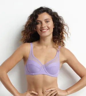 Lila Dim Generous microfiber and tulle push-on bra
