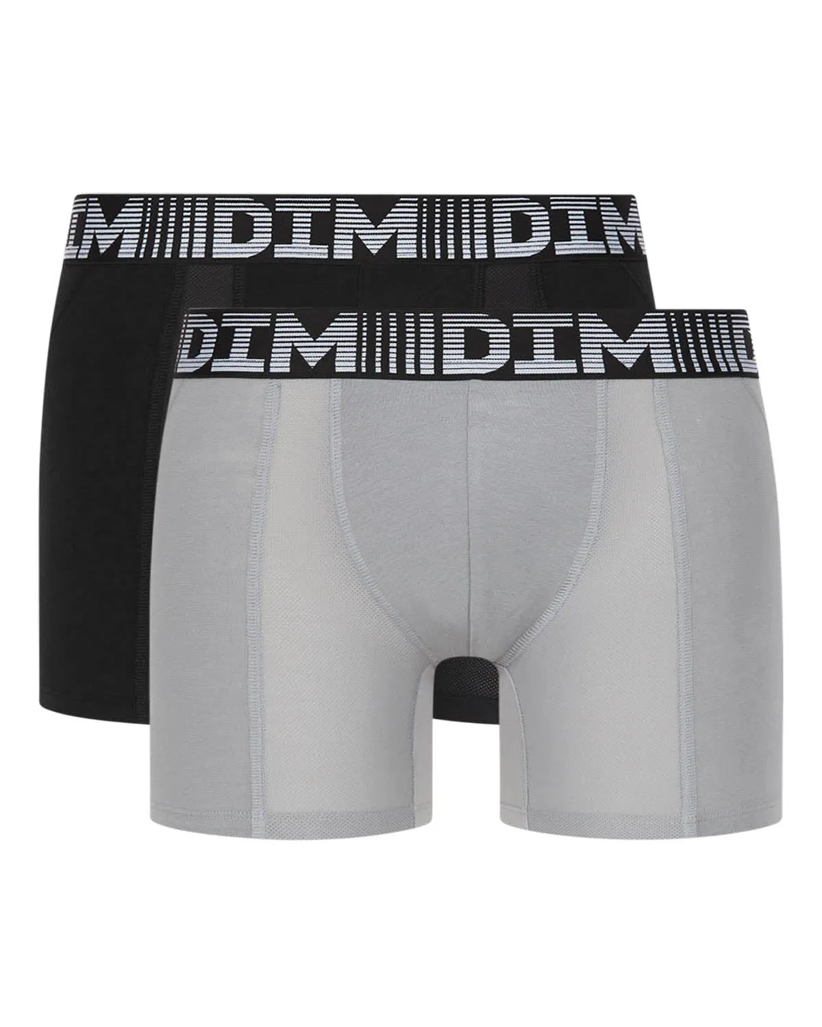 Lot de 2 boxers longs homme respirants Noir Gris 3D Flex Air