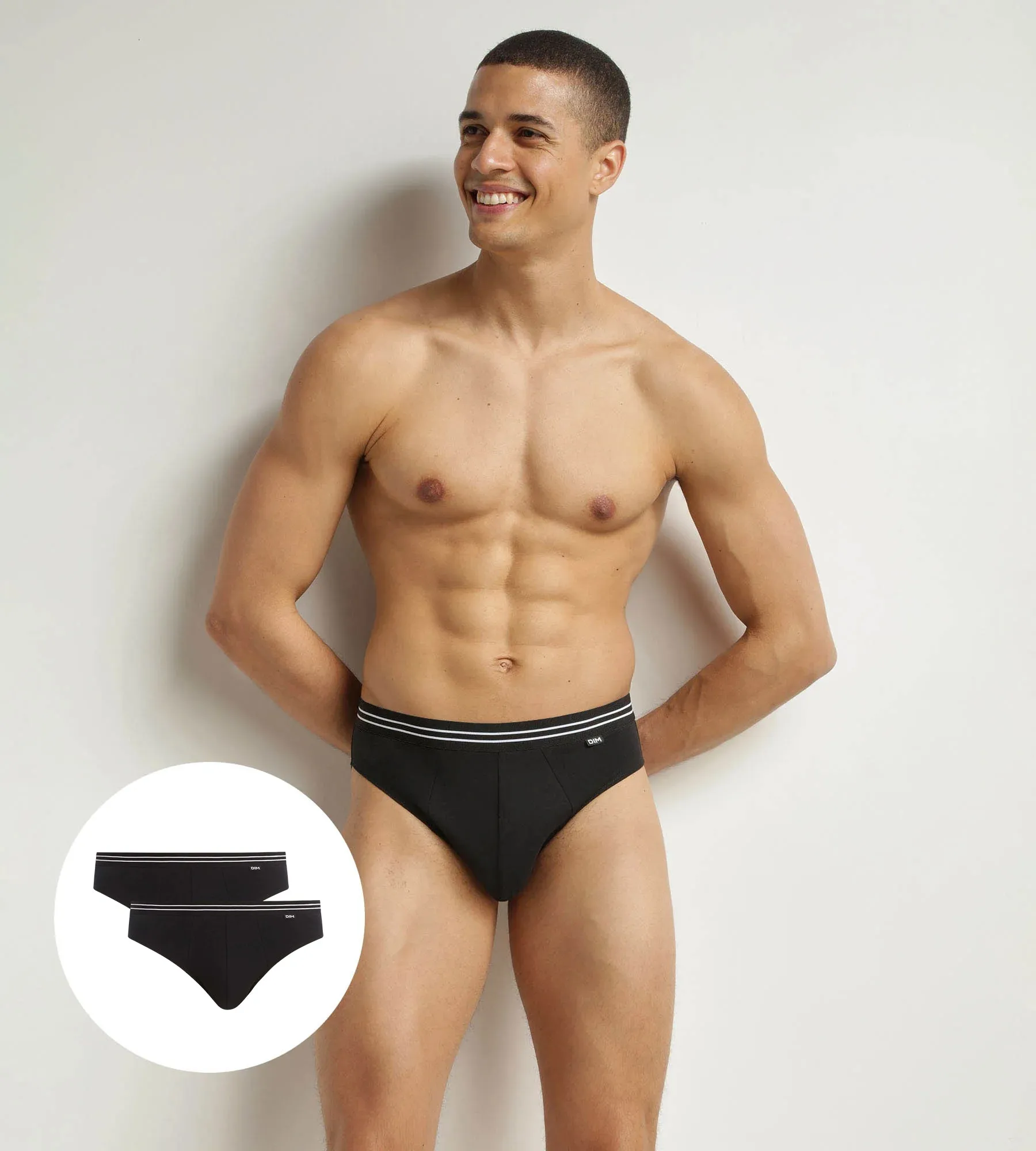 Lot de 4 slips homme en coton stretch Noir EcoDim