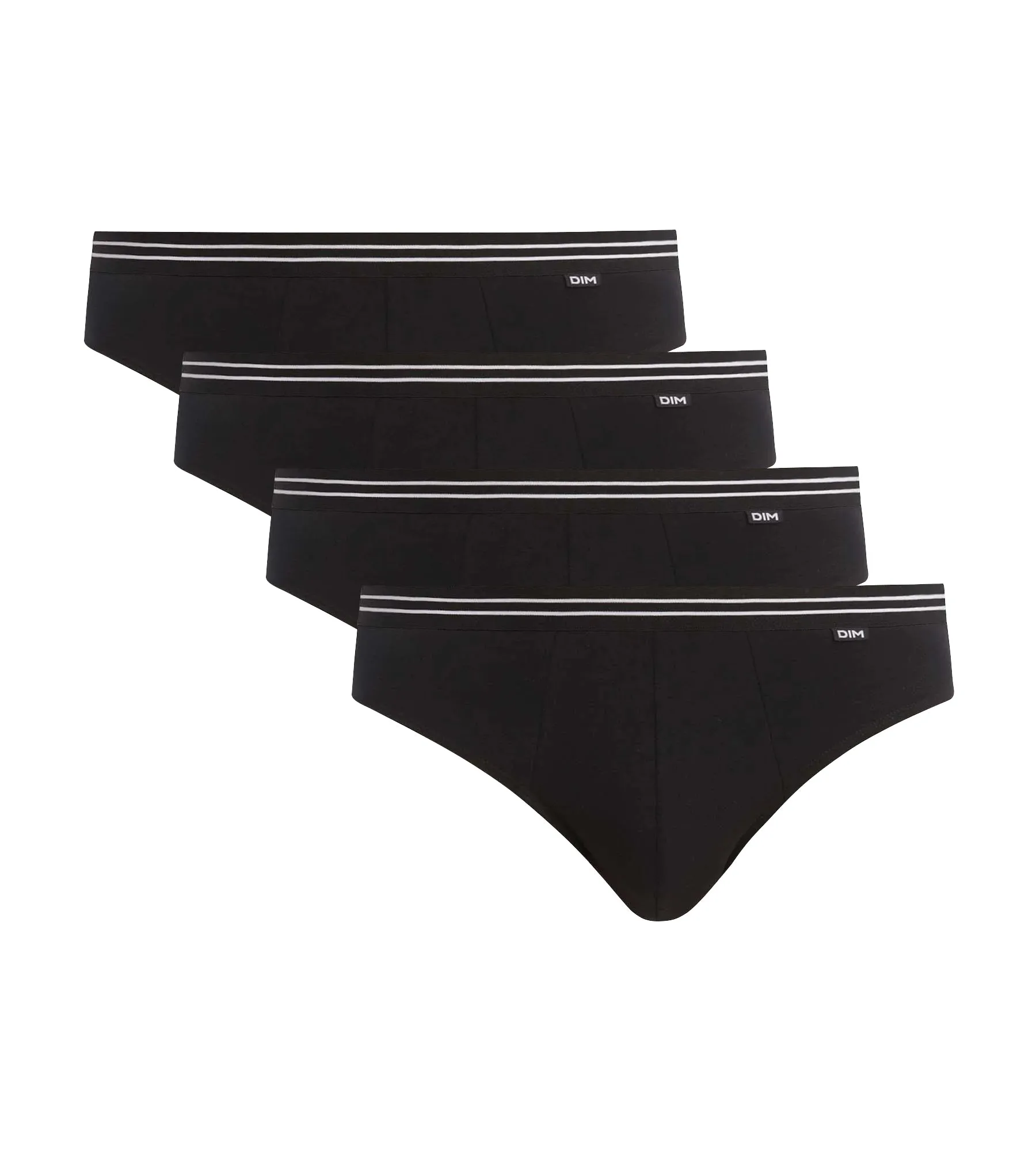 Lot de 4 slips homme en coton stretch Noir EcoDim