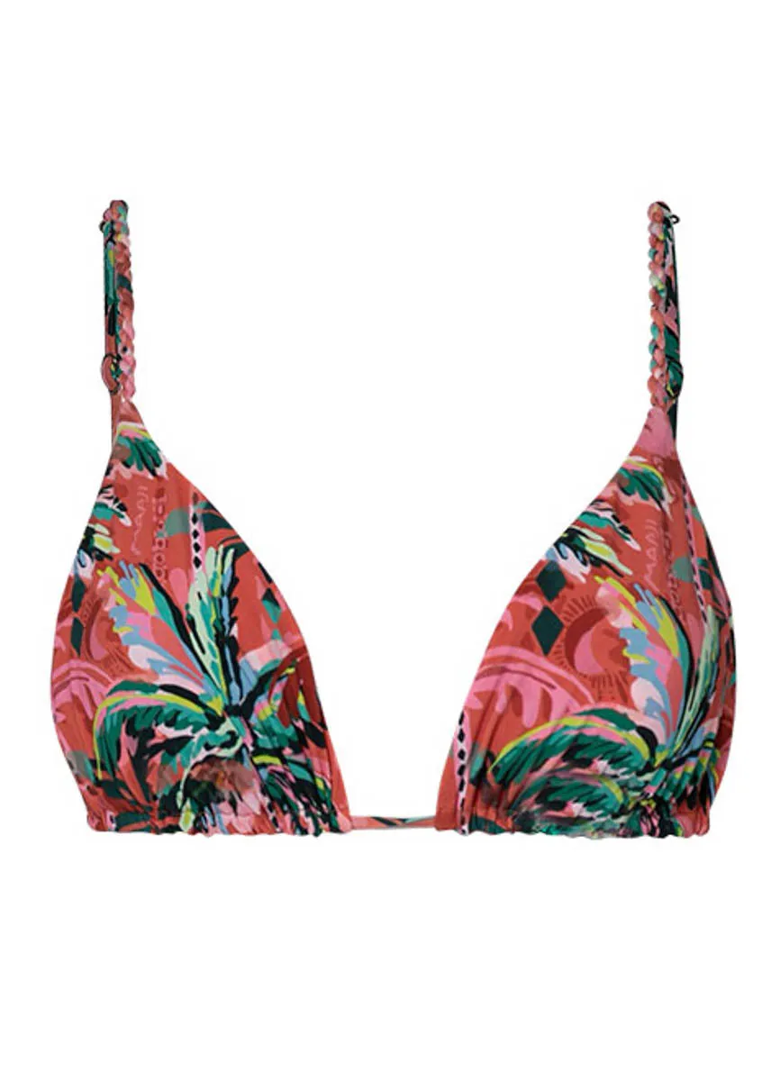 Maaji Flame Palms Upbraid Sliding Triangle Bikini Top