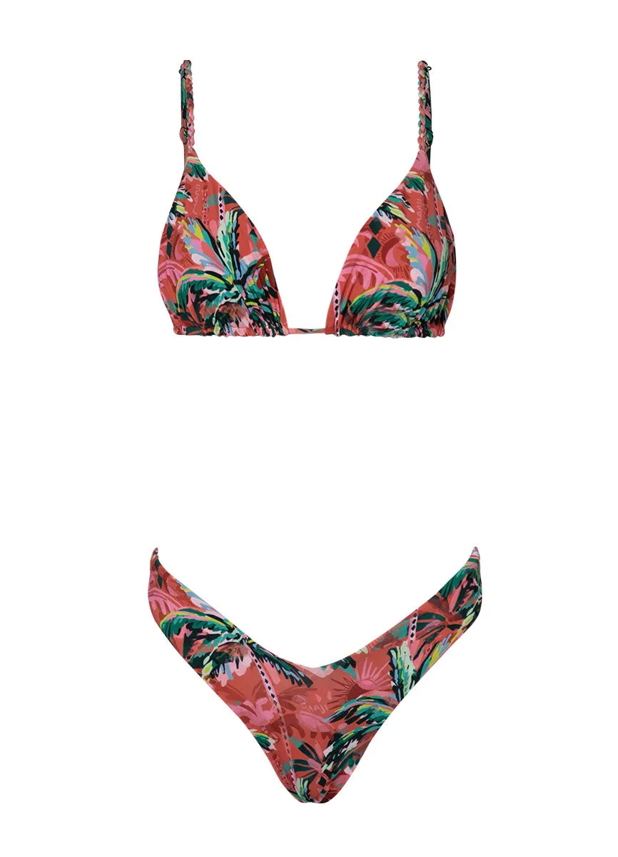 Maaji Flame Palms Upbraid Sliding Triangle Bikini Top