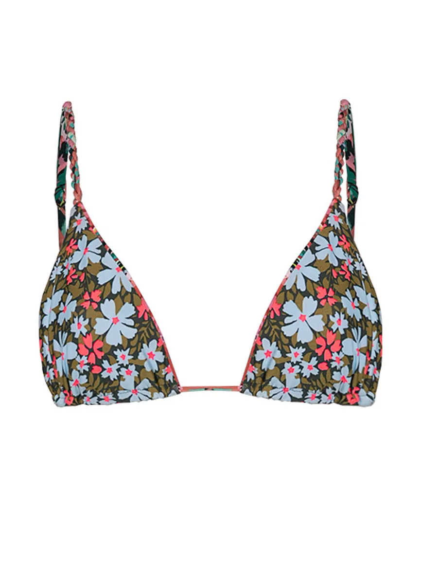 Maaji Flame Palms Upbraid Sliding Triangle Bikini Top