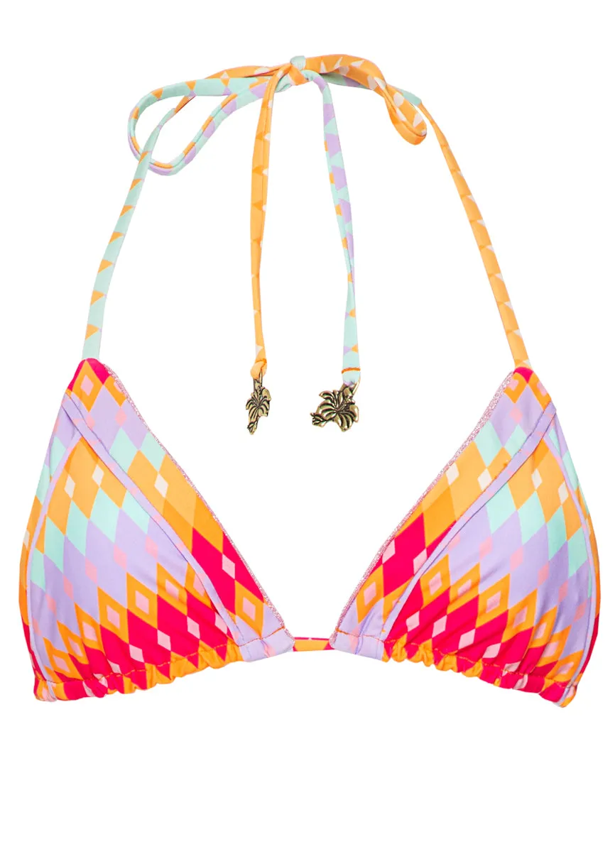 Maaji Pink Prism Balming Sliding Triangle Bikini Top