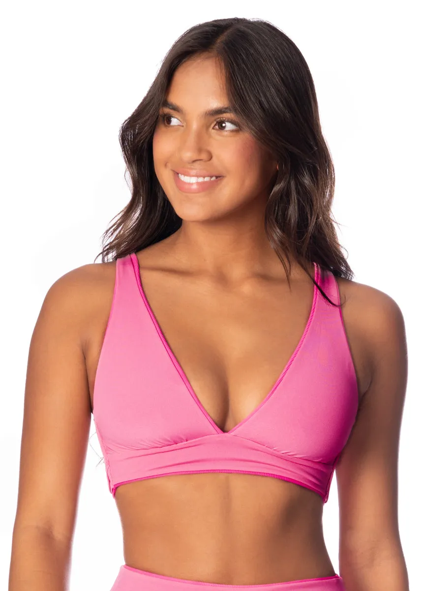 Maaji Radiant Pink Allure Long Line Triangle Bikini Top