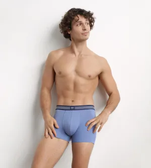 Men's boxer shorts in modal cotton with blue Maya striped waistband Dim Smart