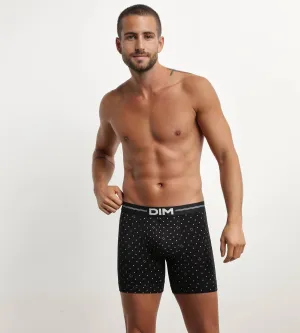 Men's microfibre boxers in Black with logomania pattern Dim Icons Essentiel