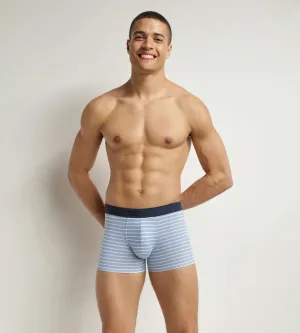 Men's stretch cotton boxer shorts Blue stripes Dim Fancy
