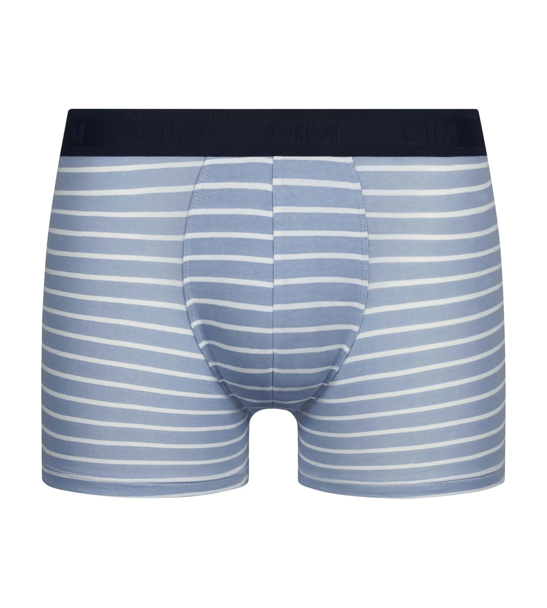Men's stretch cotton boxer shorts Blue stripes Dim Fancy