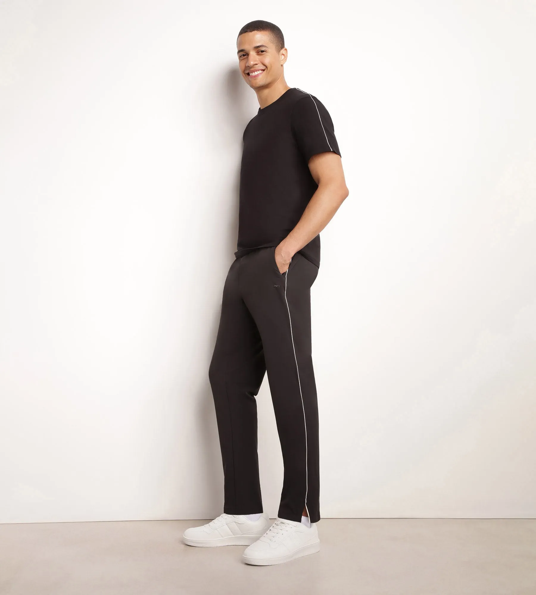 Men's stretch jersey chino trousers Black Dim Move