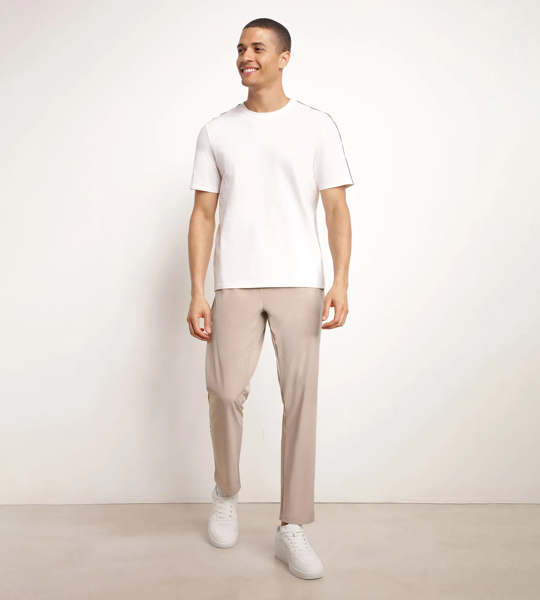 Men's stretch jersey chino trousers Dim Move Beige