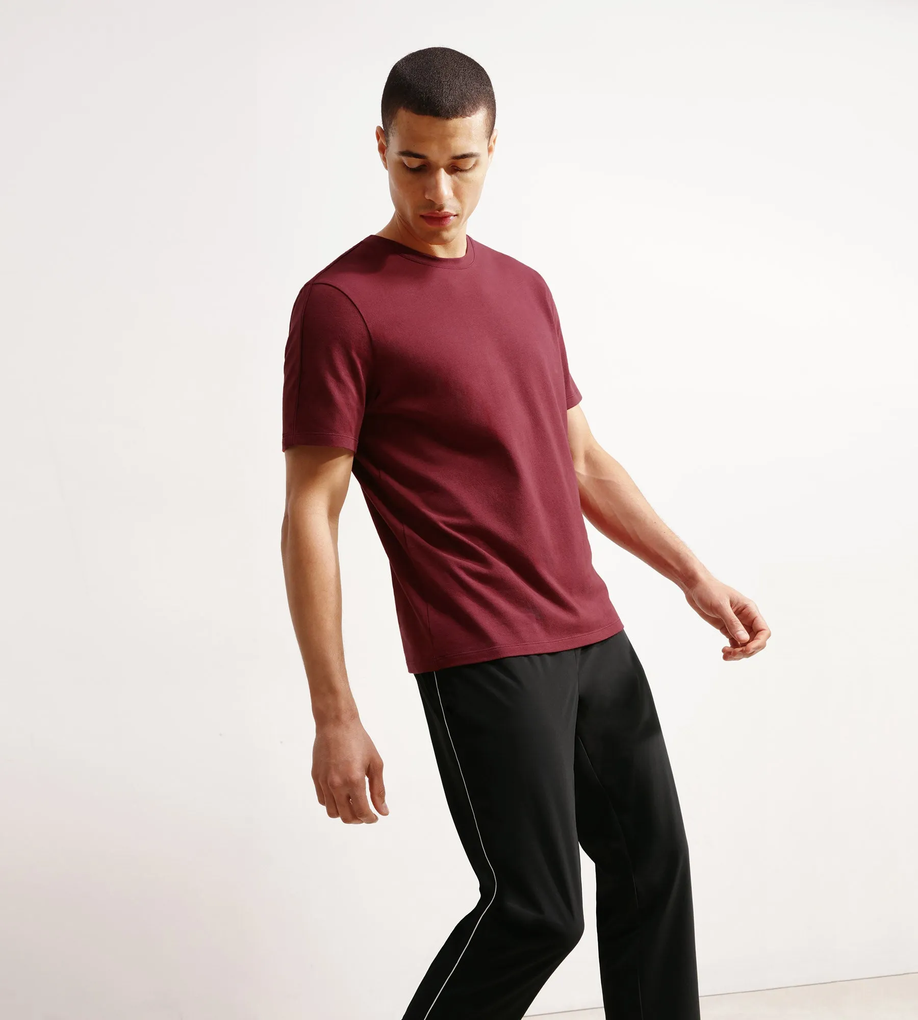 Men's thermoregulating sports T-shirt in Dim Move Bordeaux jersey
