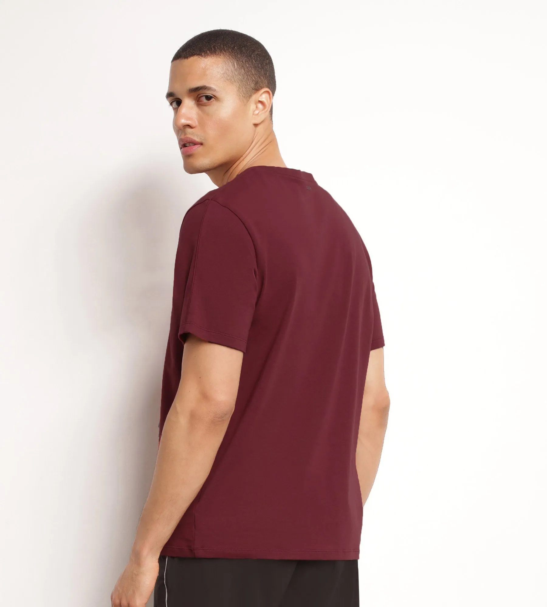 Men's thermoregulating sports T-shirt in Dim Move Bordeaux jersey