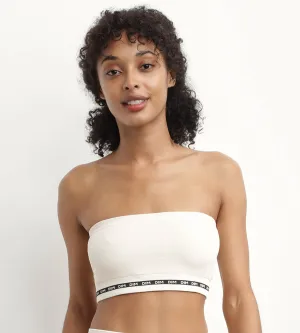 Microfibre wireless Beige bandeau bra Dim Icon Seamless