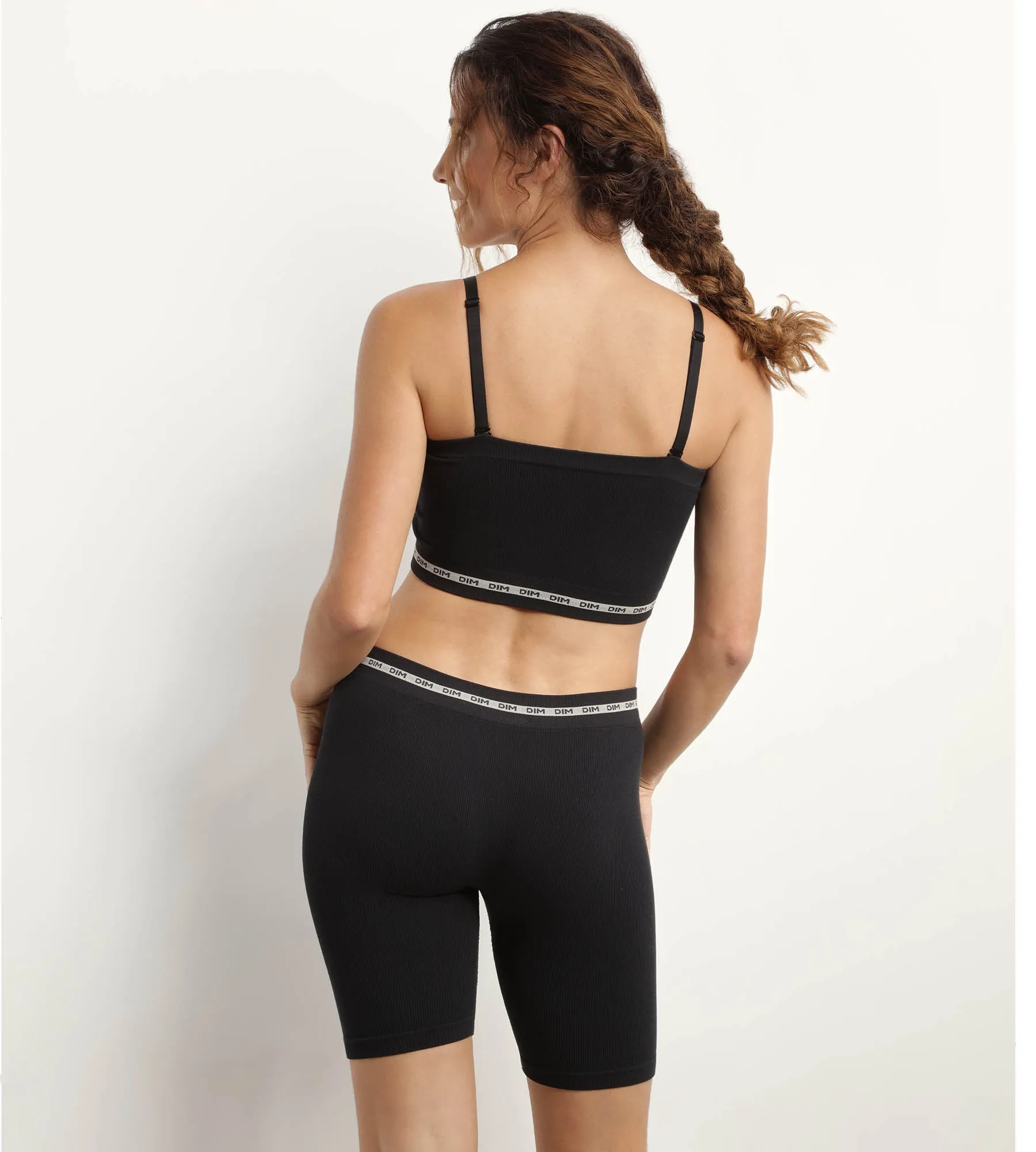 Microfibre wireless Black bandeau bra Dim Icons Seamless