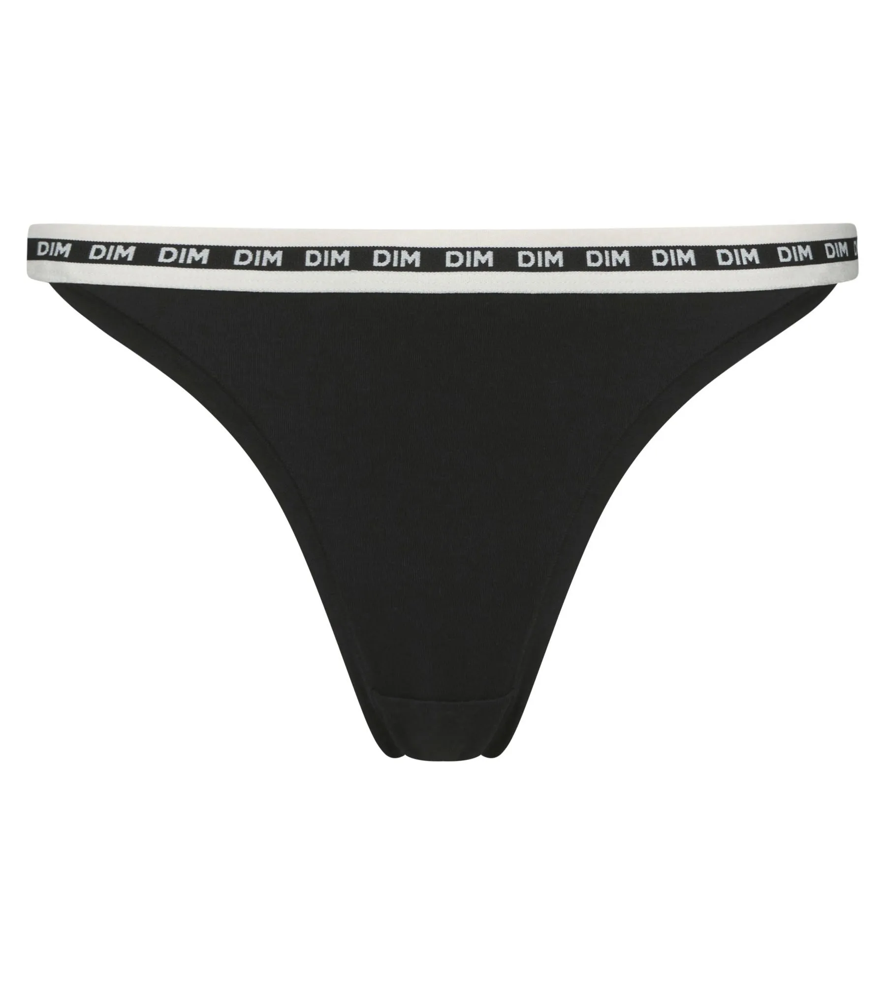 Modal cotton tanga in Black and Beige waistband Dim Icon Essentiel
