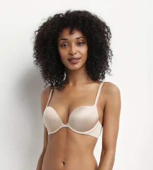Nude microfibre underwired push-up bra Dim Beyond Sexy