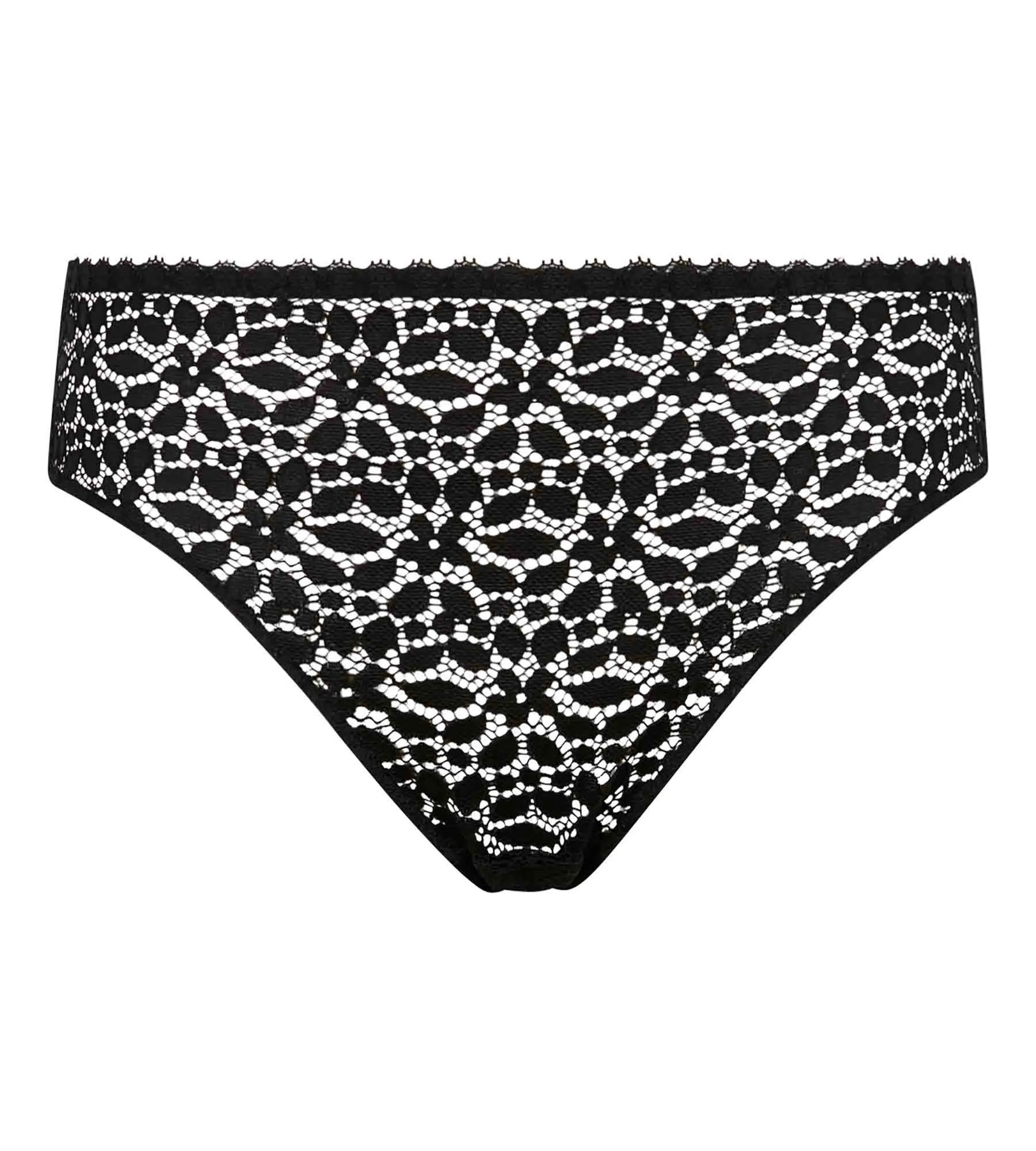 Openwork lace knickers with floral patterns in Black Daily Dentelle