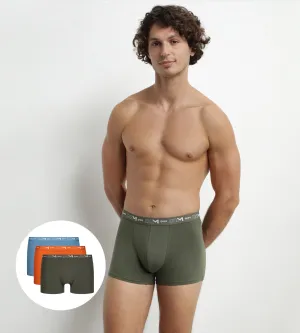 Orange Green Dim Cotton Stretch Boxer Pack of 3 for Men