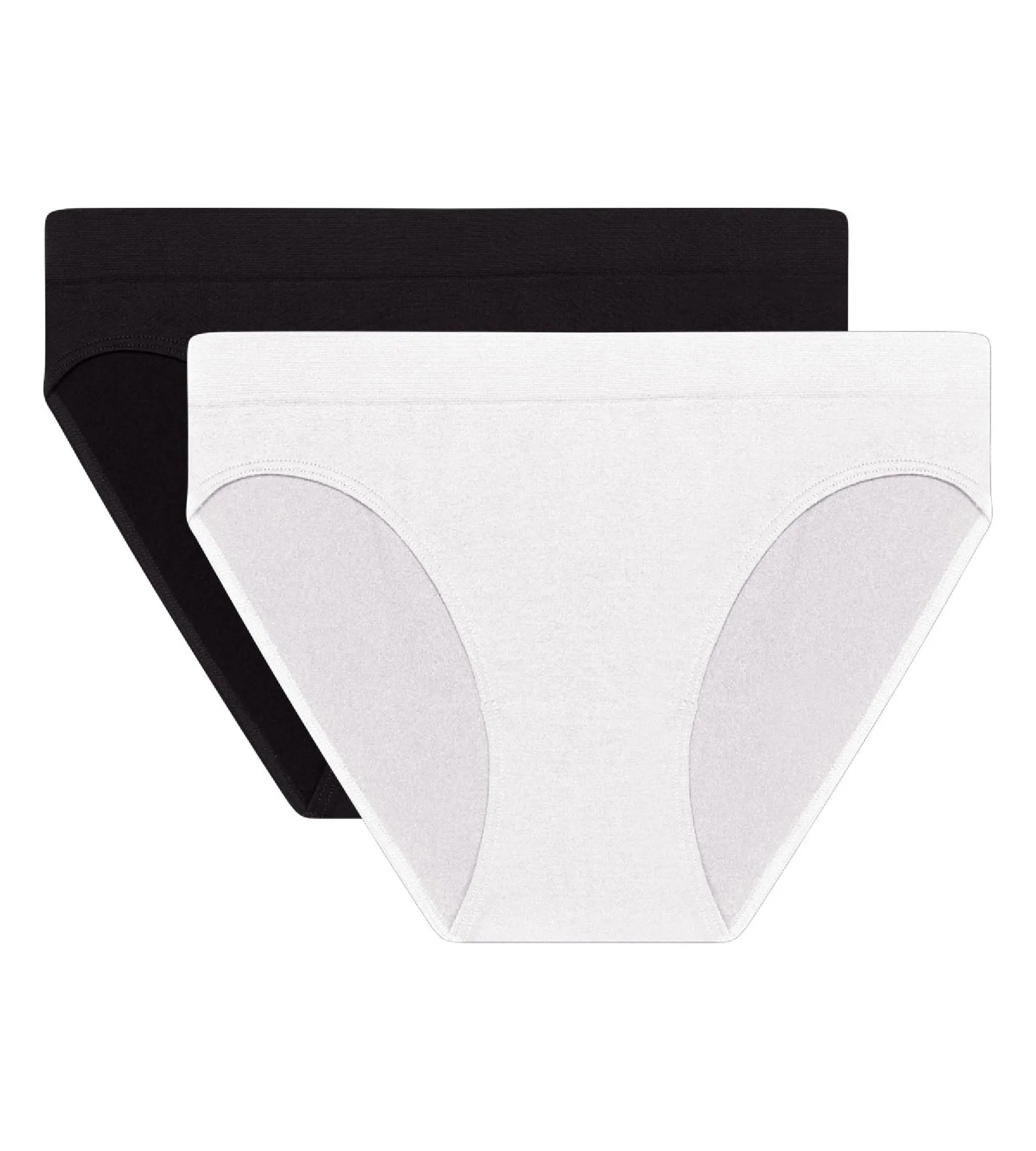 Pack of 2 black and white seamless microfibre panties Les Pockets Eco