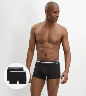 Pack of 2 Black EcoDIM Cotton Stretch Boxer Briefs