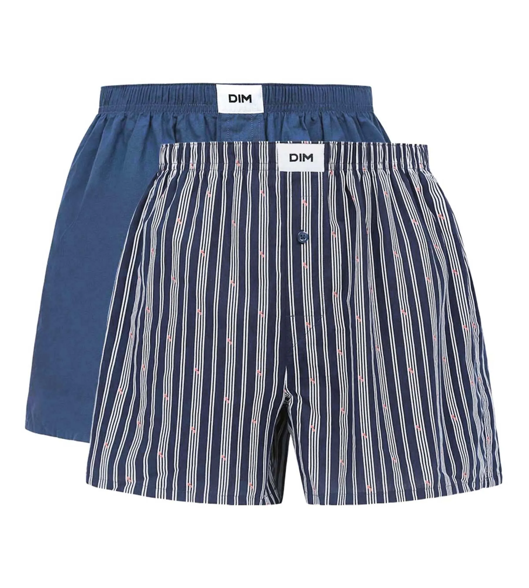 Pack of 2 boxer shorts men's Indigo striped organic cotton Dim Good