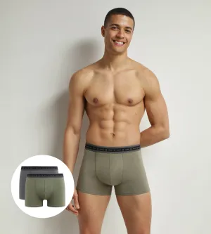 Pack of 2 boxers men's Charcoal and Green organic cotton Dim Good