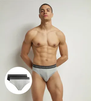 Pack of 2 briefs men's Black Pearl Grey organic cotton Dim Good