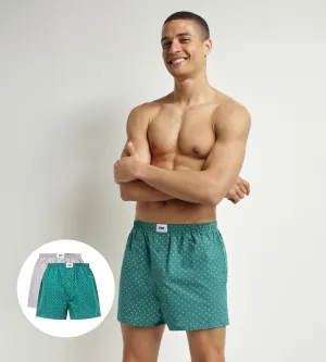 Pack of 2 briefs men's striped Green Grey organic cotton Dim Good