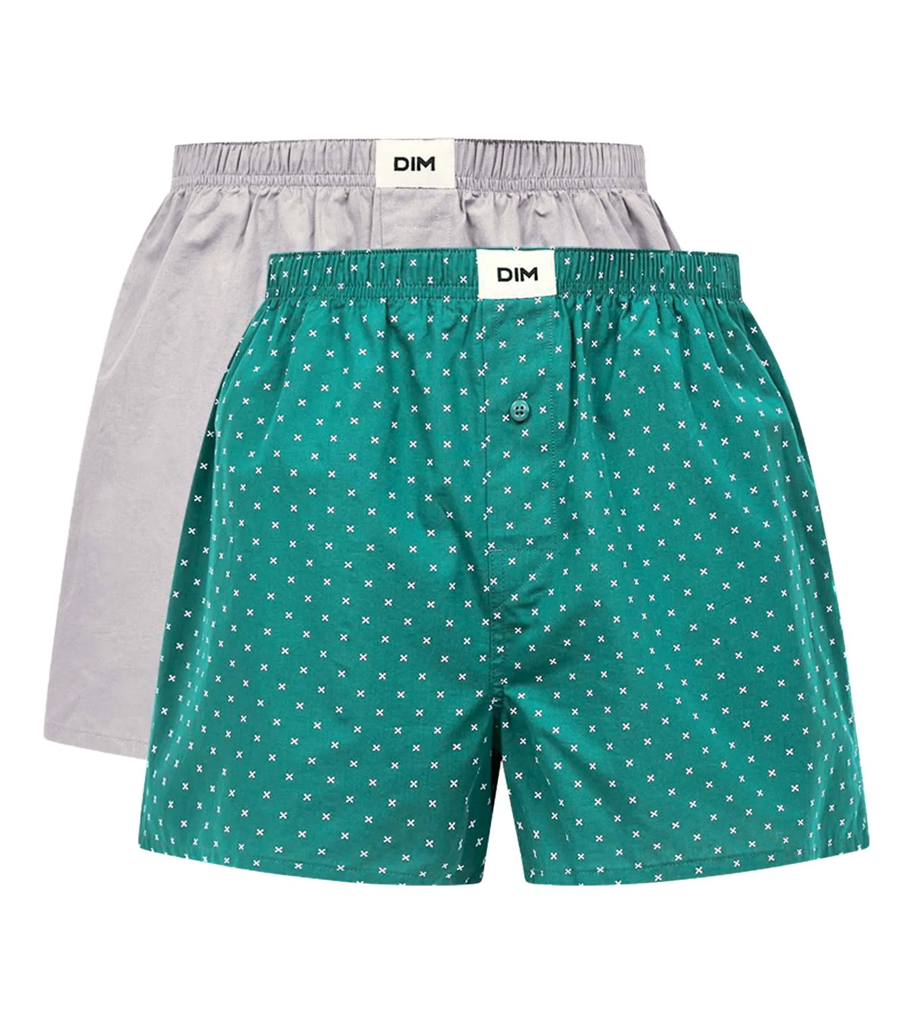 Pack of 2 briefs men's striped Green Grey organic cotton Dim Good