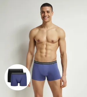 Pack of 2 cotton stretch boxers Blue Turquin EcoDim
