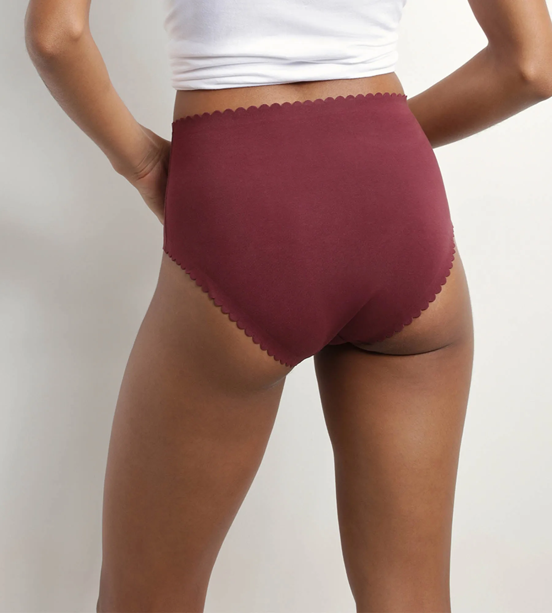 Pack of 2 high-rise briefs in stretch cotton in Ruby Pink Body Touch Easy