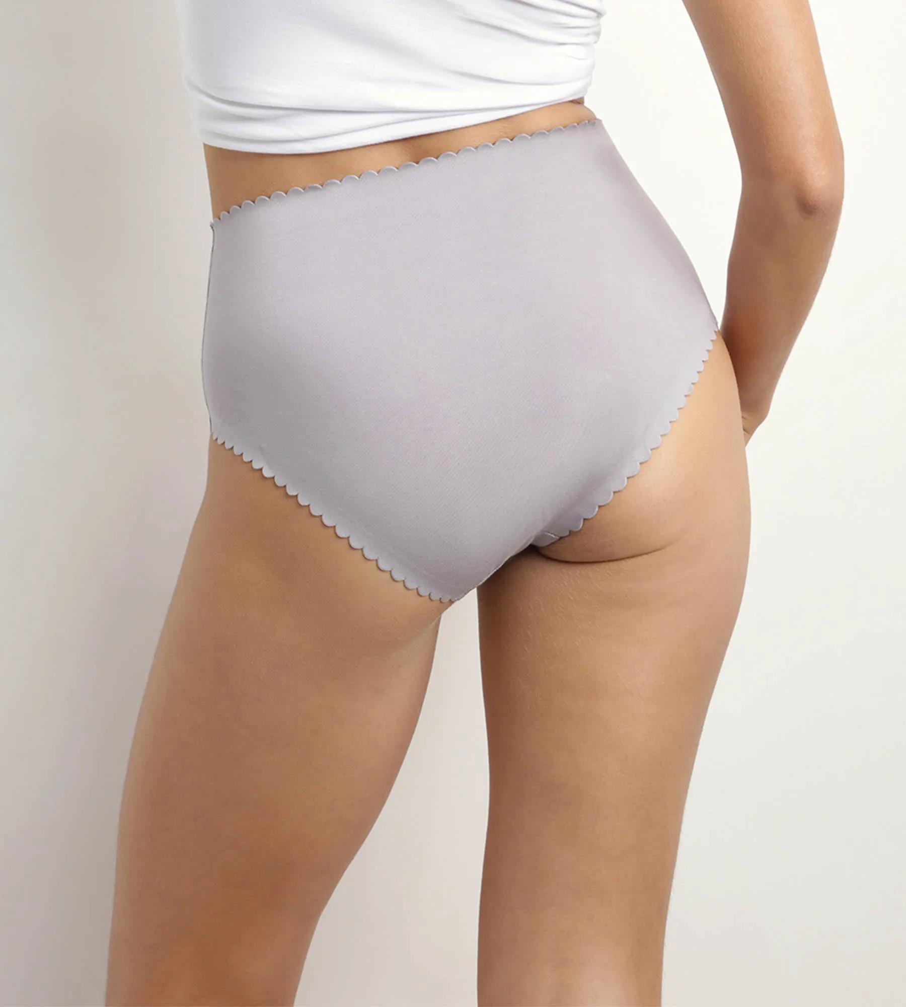 Pack of 2 high-rise briefs in stretch cotton in White Gray Body Touch Easy