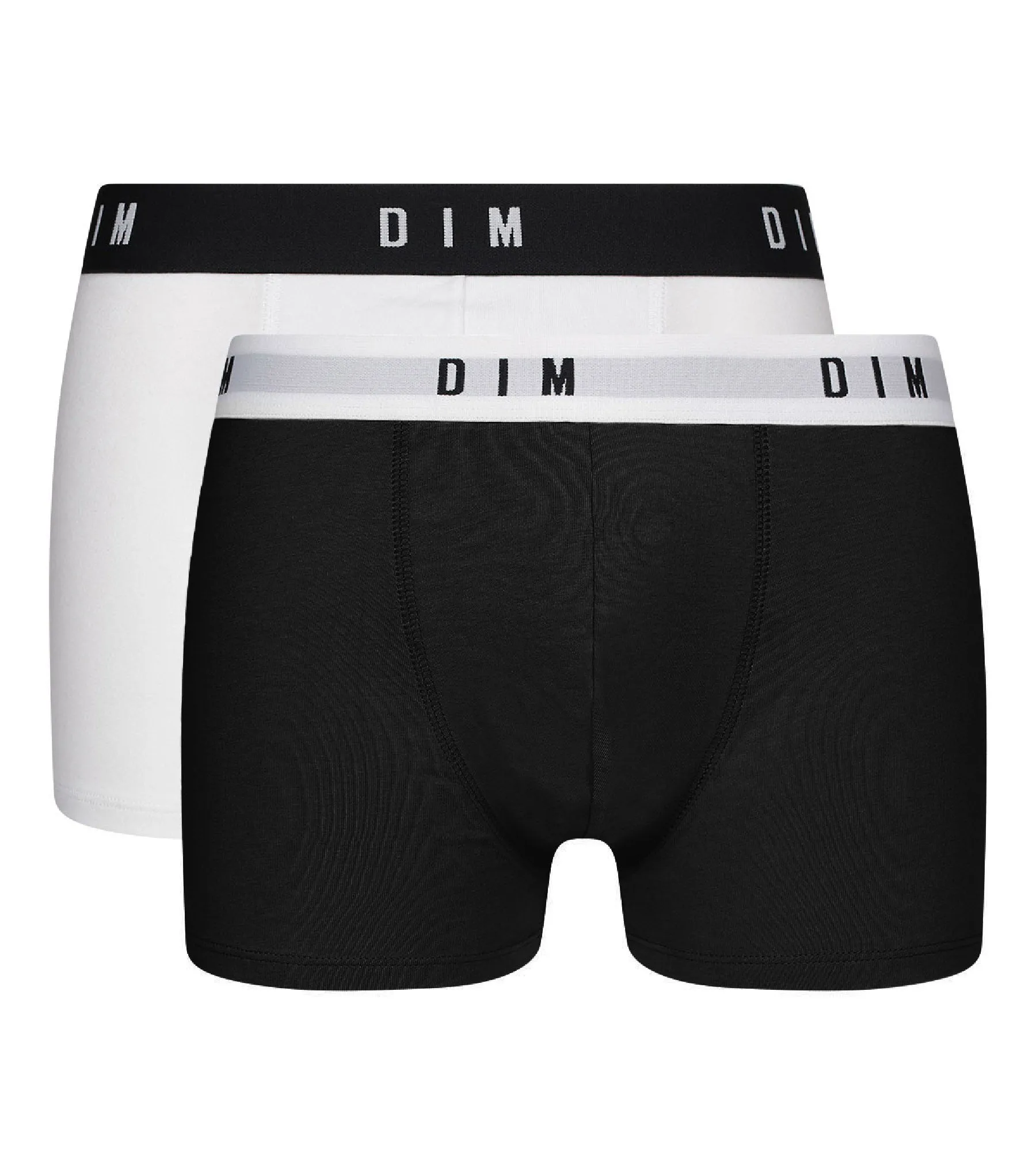 Pack of 2 men's Black Dim Originals stretch cotton boxer shorts with retro waistband