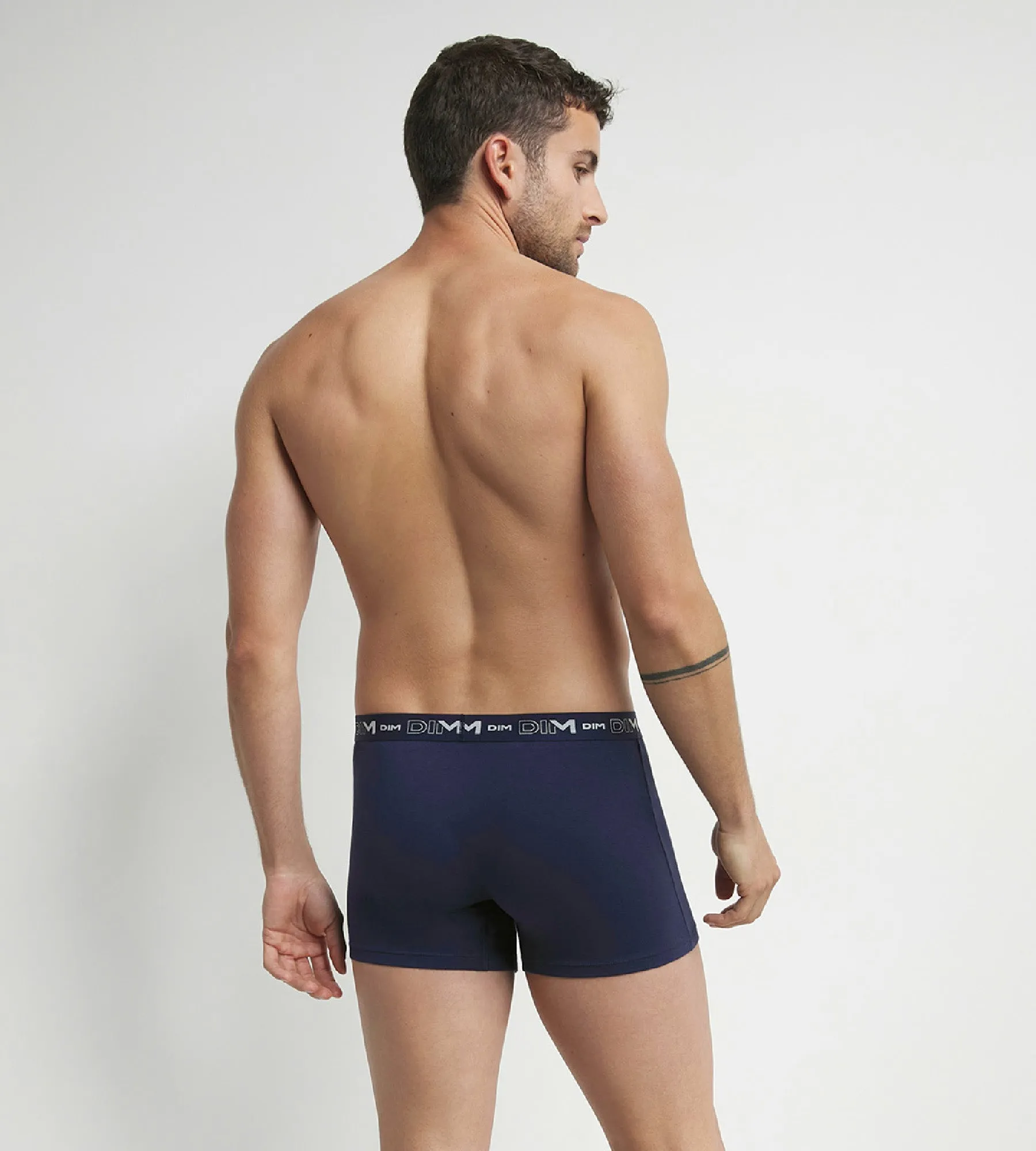 Pack of 2 men's Blue Red boxers with graphic waistband Dim Cotton Stretch